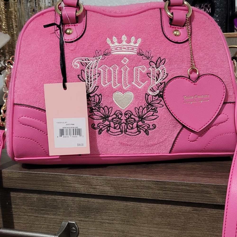 Juicy Couture Pink Satchel with Heart Charm